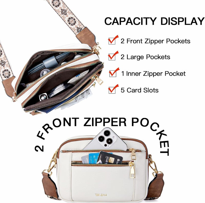 Telena Small Crossbody Bags For Women Vegan Leather Crossbody Purse With Adjustable Wide Strap For Daily Life - Image 5